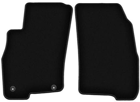 Wielganizator Velours Vorne Fußmatten passend für FIAT Grande Punto (2005-2009) | Qualität: Basic - Genaue Passform, rutschfeste Untregrund 2-teilig - Schwarz