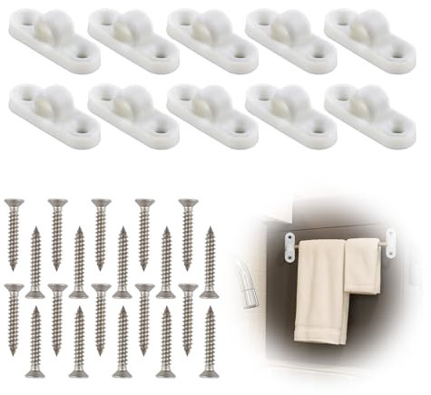 QYHON Lot de 10 œillets muraux et œillets pour auvent de caravane – Avec 20 vis – Accessoires de caravane pour auvent, auvent d'air, voile d'ombrage Accessoires de fixation – Accessoires de camping