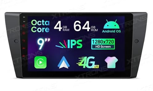 XTRONS IDP9090B Radio Android 14 para BMW E90 E91 E92 E93, GPS, WiFi, CarPlay, Android Auto, 180 W, negro