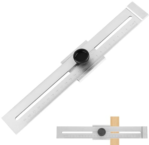 NICEWAT Trusquin de Traçage, 250mm Plage de Mesure Jauge de Marquage en Acier Inoxydable, Trusquin de Menuisier, Jauge de Trait de Précision, Outils de Mesure pour le Travail du Bois