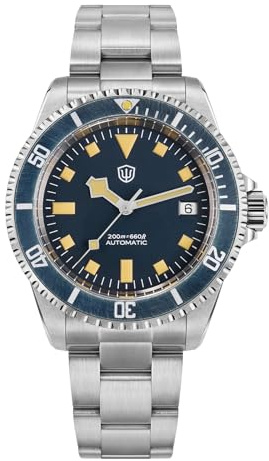 watchdives WD5513 Vintage Sub Dive Uhr, PT5000 Automatische Uhren 38mm Saphirglas Armbanduhr 200m wasserdichte Uhr