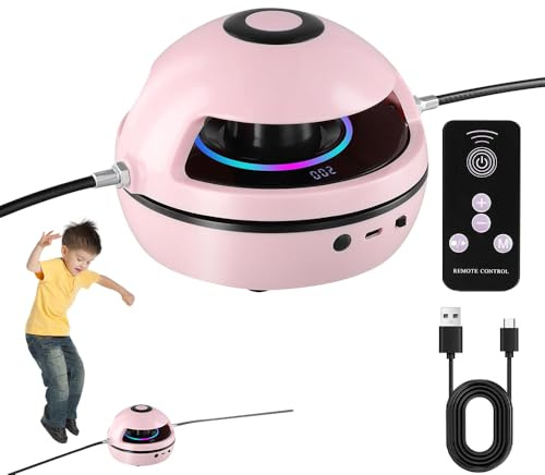 Nzkeuf Music Jump Rope Machine, Wireless Skipping Rope with 10 Speed Level, Bluetooth & Breathing Light, Smart RC Skipping Ropes Counter for Adults Kids, Home gym Equipment for Parties and Families