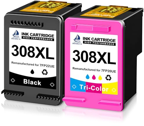 DOUBLE D 308 XL für HP 308 308E Druckerpatronen komaptibel mit HP Envy 6110e 6120e 6122e 6130 6132e 6520e 6530e 6532e 2er Pack