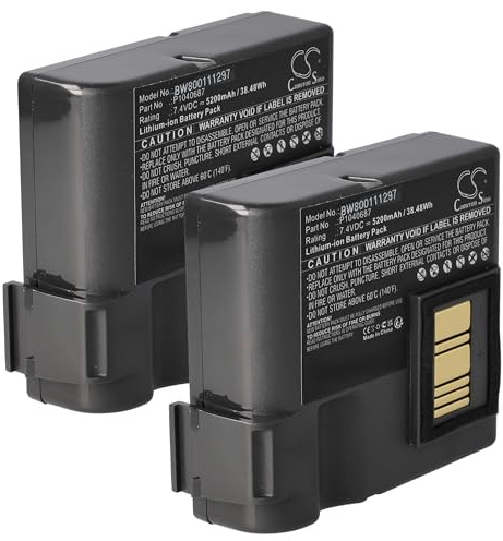 vhbw 2X Akku Ersatz für Zebra BTRY-MPP-68MA1-01, P1040687 für Drucker Kopierer Scanner Etiketten-Drucker (5200 mAh, 7,4 V, Li-Ion)