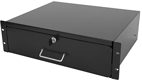 Nueva 3U cajón de montaje en rack DJ 19 Rack caso equipo de profundidad cajón 3Space con cerradura