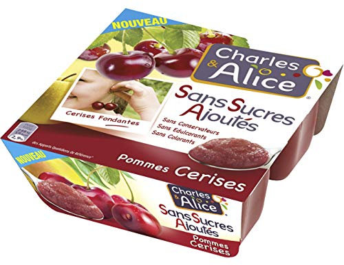 Charles & Alice Dessert à la pomme et cerise - Les 4 pots de 97g
