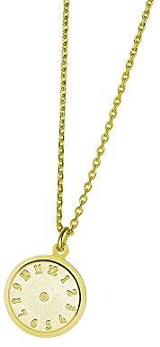 DOOSTI Damen Halskette mit Anhänger Geburtsuhr 925/- Silber Gelbgold vergoldet - inkl. Gratis Gravur