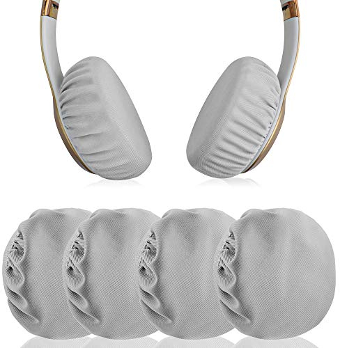GEEKRIA Ohrpolster, flexibel, dehnbar und waschbar, für sanitäre Ohrmuscheln geeignet, geeignet für 3,5-8,3 cm On-Ear-Pad, wie Solo3 gut für Fitnessstudio, Training (grau, 2 Paar)…