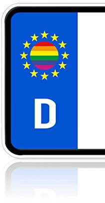Ritter Mediendesign Aufkleber LGBT 2 Stück Rainbow Flag Fahne Sticker Nummernschild Waschstrassenfest