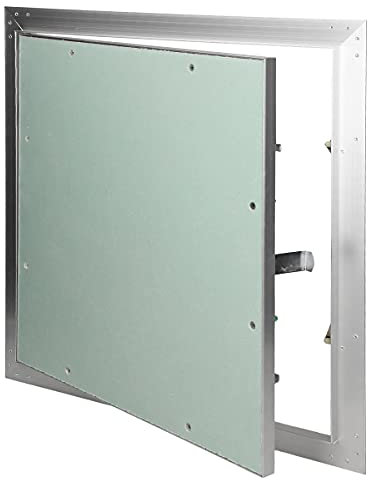 ECD Germany Puerta de Inspección Revisión 500x500mm Cartón de Yeso Inserto GK 12,5mm Marco de Aluminio Solapa de Mantenimiento Tapa de Limpieza Panel Trampilla Acceso Instalación en Paredes y techos