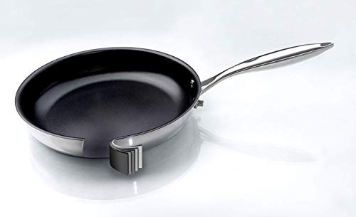 ITN Classic 20 cm Profi-Bratpfanne mit 3-fach Antihaftbeschichtung – 5-Ply Edelstahl-Pfanne für alle Herdarten geeignet, Anti-Haft Pfanne mit - Made in Germany