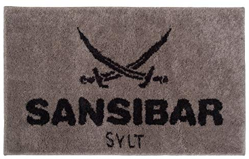 Sansibar Badematte ca.60x100 cm Badteppich Badvorleger Taupe/Anthrazit