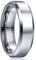 Cloyo Herren Ring Silber Ehering Wolframcarbid 6mm Verlobungsringe Freundschaftsringe Paar Ringe für Männer Frauen Größe 62 (19.7)