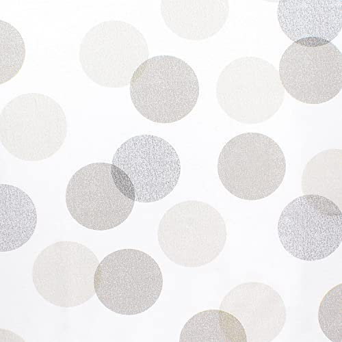 ORYX Mantel Hule Rectangular Circulos Beis. Impermeable Antimanchas PVC 140 cm. x 20 Metros. Rollo Recortable. Interior y Exterior