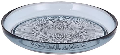 BITZ Kusintha Glasteller, Teller aus Glas, 18 cm, Blau