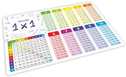 stabiles Vinyl Tischset das kleine 1x1 Kinder Platzset abwaschbar Platzdeckchen - BPA frei - abwaschbar reißfest farbecht