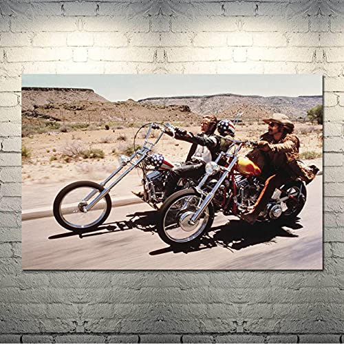 qianyuhe Druck auf Leinwand Easy Rider 1969 Klassische Filmkunst Seidenleinwand Poster Druck für Wohnzimmer Wanddekoration 60x90cm