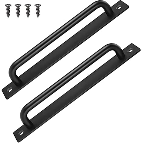 Hejo 2 Stück Scheunentor Griff mit Schrauben, Hochleistungs Schiebetür Griff, Schwarz Türgriff aus Aluminiumlegierung Griff, Eisenware Türgriff, Schrank Türgriffe, für Schlafzimmer Schrank Küchen