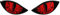 BIKE-label Reflex Aufkleber 3D Böse Augen für Auto Motorrad Helm rot X910065VA