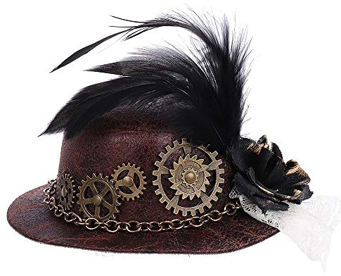 BPURB Steampunk Zubehör Mini Zylinder für Damen Stirnband Halloween Cosplay Kostüm