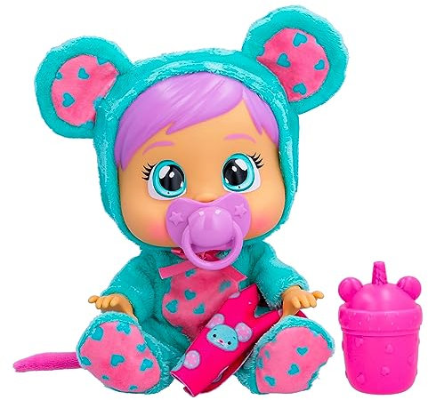Cry Babies Loving Care Lala, Interaktive Puppe, die echte Tränen weint, einen Pyjama trägt und 3 Accessoires enthält, Spielzeug und Geschenk für Mädchen und Jungenab 18 Monaten