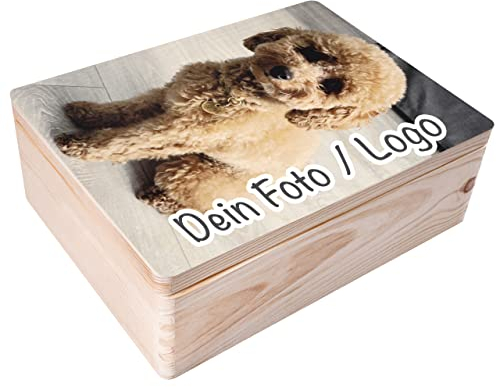 Creative Deco Personalisierte Geschenke Fotogeschenke Holzkiste | dein Eigenes Foto und Bild Individuelle Geschenk | Geschenkkiste Geschenkbox | Für Frauen, Männer und Paar | 40 x 30 x 14 cm