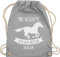 Turnbeutel Rucksack - Pferd Pferde - Mir reichts ich geh reiten - Unisize - Hellgrau - tasche zum reit sachen für mädchen pferden gehe beutel pferderucksäcke pferdemotiv reicht s stoffbeutel