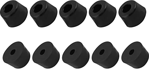METALLIXITY Rubber Bumper Feet (16x10mm/0.63x0.39) 10Pcs, Round Leg Pads Floor Protectors - for Home Tables Chairs Cutting Board, Black