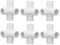 10 raccordi laterali a 4 vie, connettori per tubi in PVC, 2 cm, raccordo a gomito a 4 vie, per raccordo a tubo (bianco)