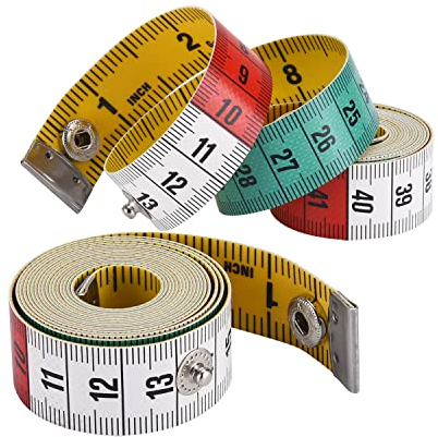 2 Stück Schneidermaßband, Körpermaßband, Masband Körpermaße, Farbiges Doppelseitiges Maßband Nähen 150 cm 60 zoll, Schneider Maßband, Bandmaß mit Knopf, für Schneider Handwerker und körpermaße