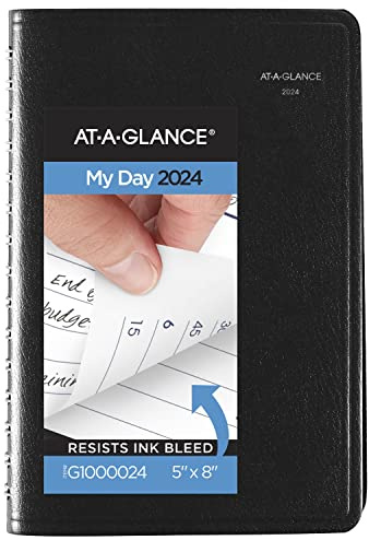AT-A-GLANCE 2024 Tagesbuch und Planer, 12,7 x 20,3 cm, klein, DayMinder, Schwarz (G1000024)