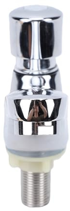 Self Closing Basin Tap Chrome Plated Brass Auto Off Time Delay Faucet Push Button No-Splash Water Saving Tap for Bathroom Kitchen Public Use (G1/2 Female Thread)