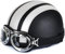 Moto Casque Jet Bol Vintage ECE Homologué Cuir Casque Moto Jet avec Lunettes pour Scooter Chopper Casque De Moto Homme Et Femme Helmets Pilot Retro, Demi-Casque D'Été ( Color : 1 , Size : 54-60CM )