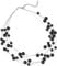 FULU AUTUMN Boho Perlenkette Damen Silber Statement Kette Mehrreihige Modeschmuck Geburtstagsgeschenk für Frauen(Black)
