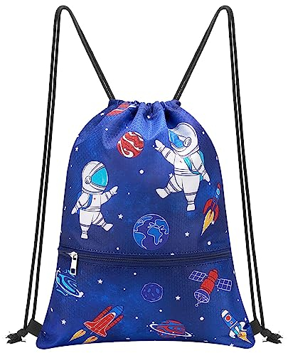 WAWSAM Sac à Dos à Cordon pour Enfants - Espace Imperméable Léger avec Sac de Natation pour Garçons - Gym, École, Plage, Voyage, Yoga, Sport