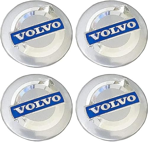 ELOMAS 4 Stück Nabendeckel/Aufkleber Nabenkappen für Volvo C70 S60 V60 V70 S40 S80 XC90 64mm Felgen Radnaben Felgendeckel Felgenkappen Auto Zubehör
