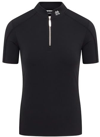 Fetlox Equestrian Shirt For Women – Short Sleeve Thermal Base Layer Top, Sweat Absorption Quick Drying Equestrian Apparel for Horseback Riding XL (UK16)