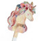 FOLDZILLA Steckenpferd aus Pappe 115 x 40 x 25 cm Hobbyhorse Stockpferd - Einhorn Aquarell