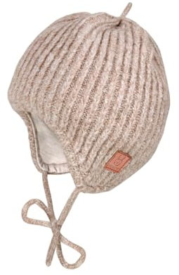 maximo Jungen Baby Mütze mit Bindeband 25575 2851 in grau, Kleidergröße:37, Farbe:Grau