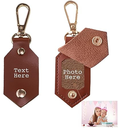 Porte-Clés Photo En Cuir Personnalisés, Porte-Clés Personnalisé Avec Phot, Porte Clef Personnalisables, Idee Cadeau Pour Couple, Homme, Papa, Parrain, Anniversaire
