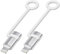 BOUTOP [2 Stück 36W USB C auf Lightning Adapter [Apple MFi Zertifiziert] für Schnelles Laden und Datenübertragung,mit Anti-Verlust-Seil für iPhone 14 13 Pro Max,iPad Air 4/Mini 5,iPod-Silber
