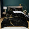 XCQHZYQ Bettwäsche 135x200 cm Marmor Schwarz Bettbezug, Bettwäsche Set für Kinder Jungen Mädchen Weich Bügelfrei Atmungsaktiv Microfaser Einzelbett Betten Set mit Reißverschluss