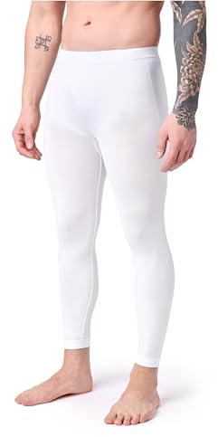 Ladeheid Lange Unterhosen Herren Funktionsunterwäsche Thermounterwäsche für Winter Sport Ski Outdoor Fußball Jogging LA40-260 (Weiß, M)