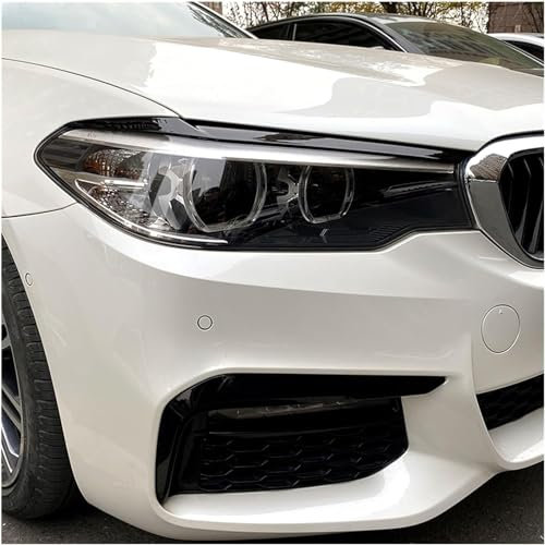 TAKENE Scheinwerfer Augenbraue für BMW 5 Series G30 G31 G38 F90 M5 525I 530I 540I 2017-2021, Augenbrauen-Abdeckungs Scheinwerferblenden Schutz und Dekoration Ersatz,- Black