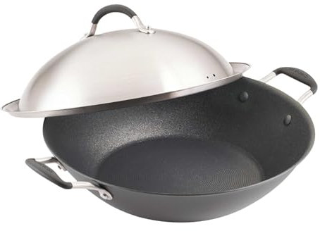 Circulon A1 Series with ScratchDefense Technology Nonstick Induction Wok with Lid, 14 Inch, Graphite