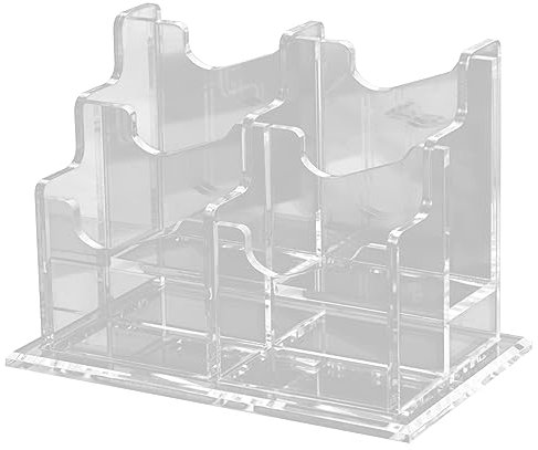 TEHAUX Boîte De Rangement Pour De Visite Acrylique Transparent Organisateur De Multi- Support De Bureau Élégant à Compartiments