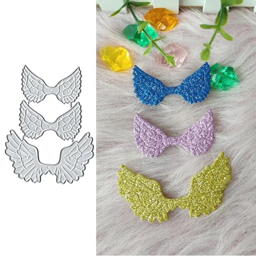 Metall-Stanzschablone mit Engelsflügeln, 3 Stück, Flügel, Rahmen, Stanzschablonen, DIY, Scrapbooking, Karten, Fotoalbum, Basteln, dekorative Prägepapier-Stanzformen für Alben, Karten, Scrapbooking
