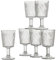 Baroni Home Set 6 pz Calici in Vetro Decorati con Rifiniture in Rilievo da 27 CL, Lavabili in Lavastoviglie, 8x8x18 cm, Trasparente Foglie