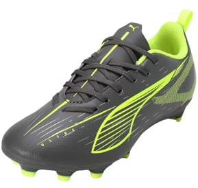 PUMA Ultra 5 Play FG/AG JR Fussballschuh, Matte Aged Silver-Yellow ALERT Aged Silver, 32.5 EU