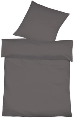 liebling Halbleinen Bettwäsche 155 x 220 + 1 x 80 x 80 cm, Farbe Schiefer, Bettbezug aus 50% Leinen & 50% Baumwolle, kühlend & atmungsaktiv, waschbar 60 Grad, Ökotex 100